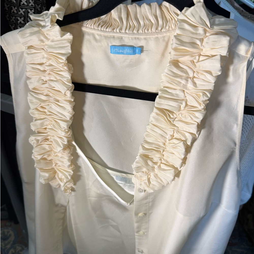 J. McLaughlin Ivory Sleeveless Top